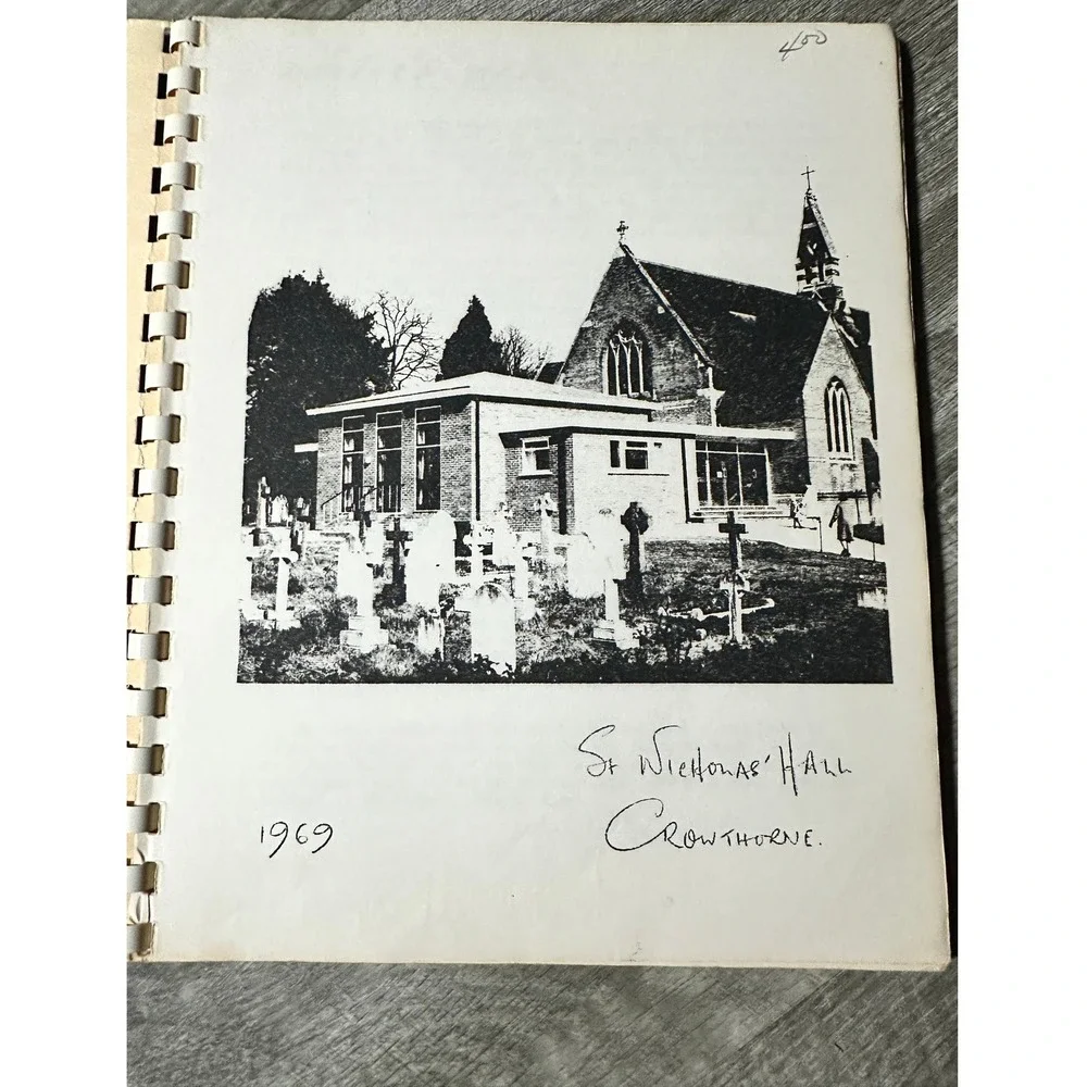 Vintage 1969 Crowthorne England Church Community Cookbook St Nicholas Recipes